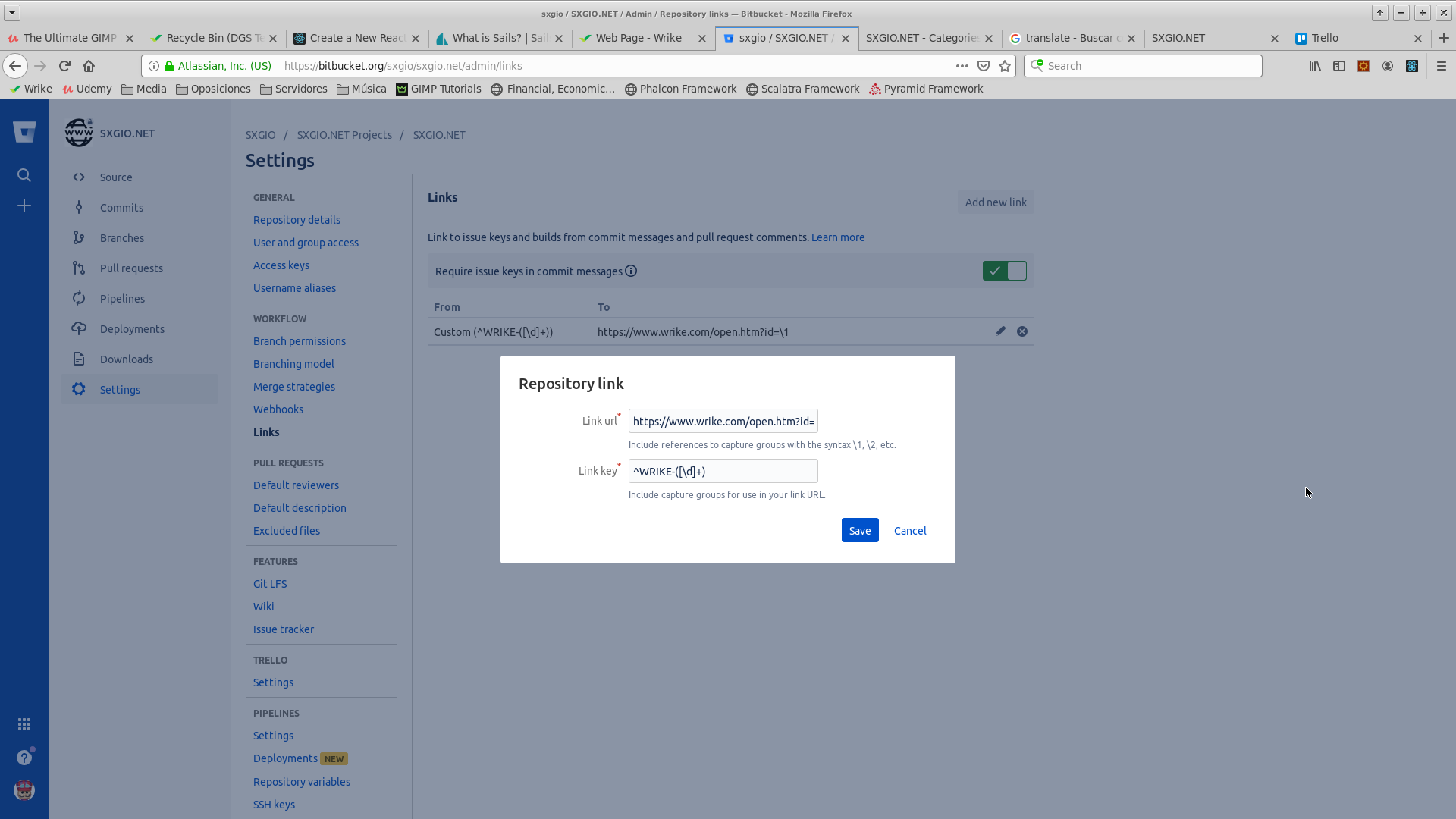 Configuration of Bitbucket link